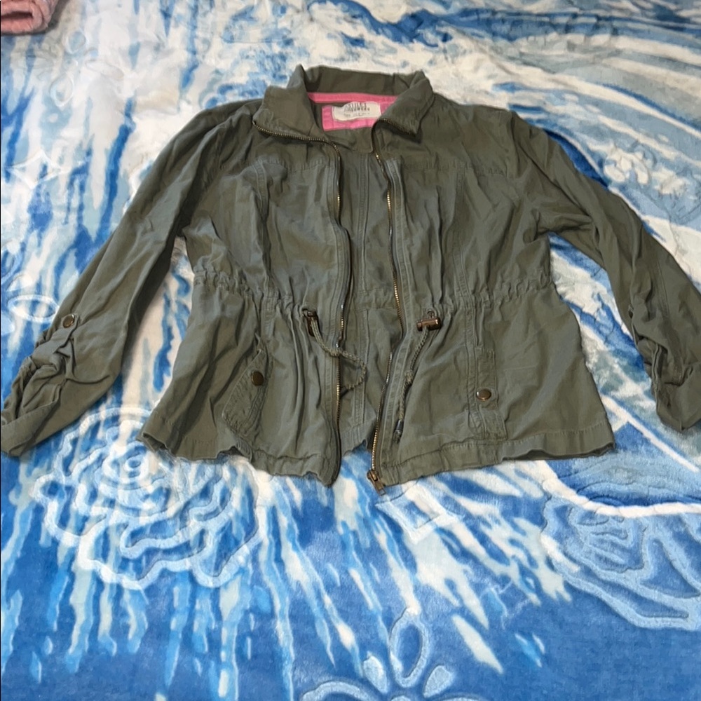 Olive Green Zip-Up Jacket